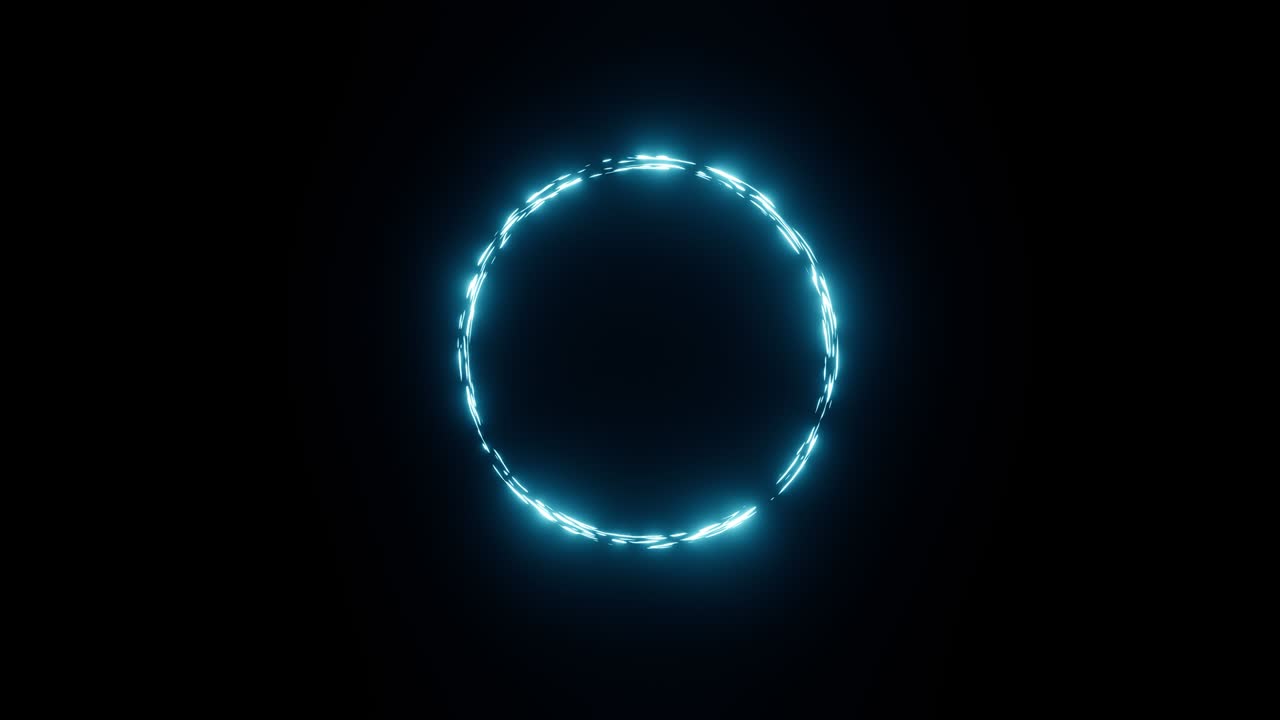 círculo de neón animación en bucle sin costuras luz ultravioleta fluorescente líneas de neón brillantes fondo abstracto con círculo de neon animación de video 4k
