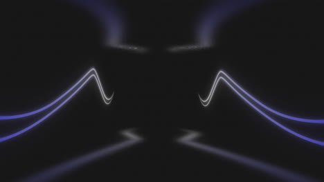 animación de líneas de luz de neón púrpura y blanca parpadeando sobre un fondo negro