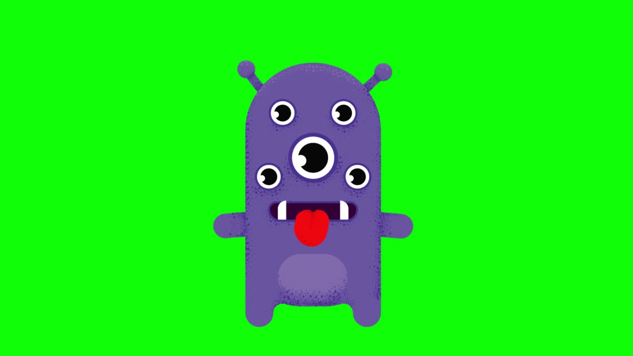 animación de un monstruo con muchos ojos.