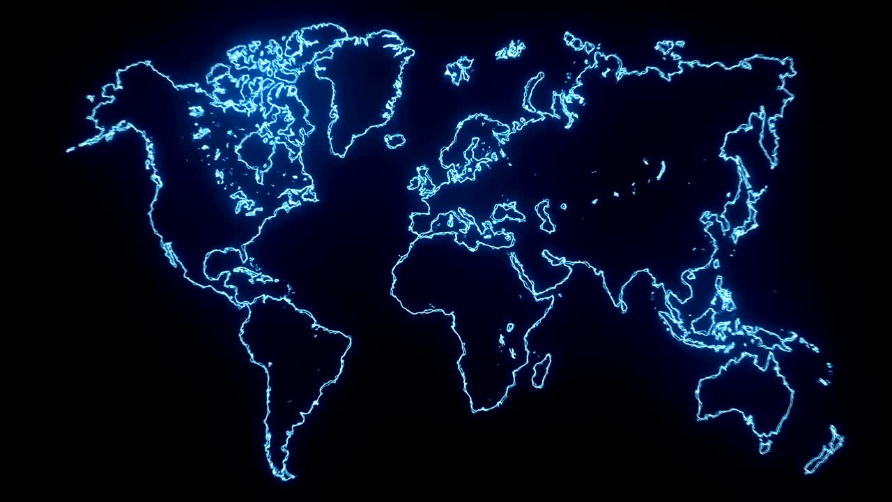 fondo abstracto con mapa del mundo futurista