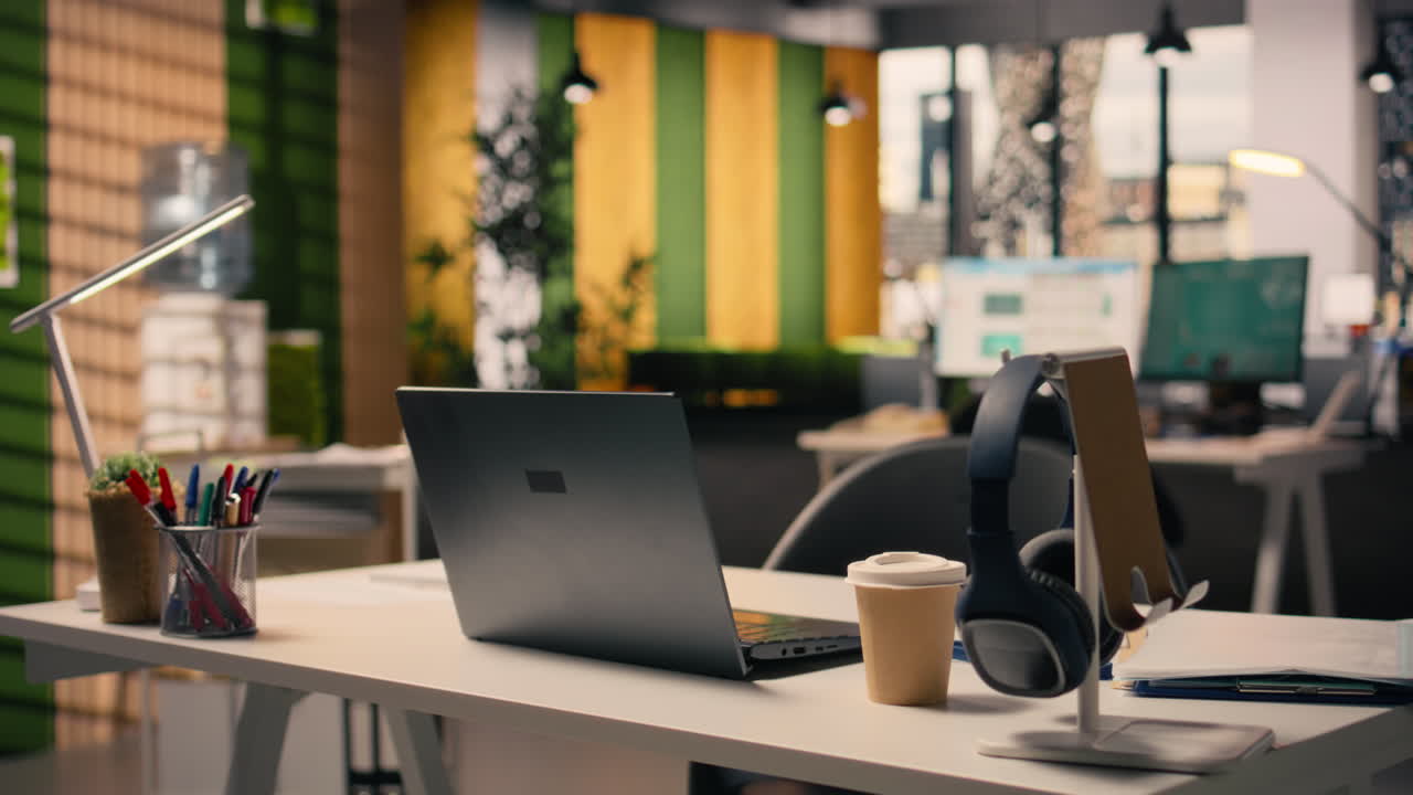 Empty office for business work environment with modern furniture