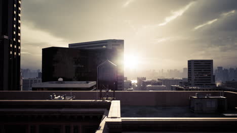 city rooftop sunset view