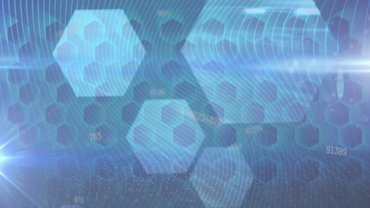 검은색 배경의 모양 위에 데이터 처리의 애니메이션