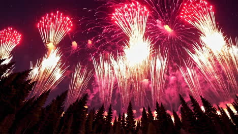 fireworks over the forest