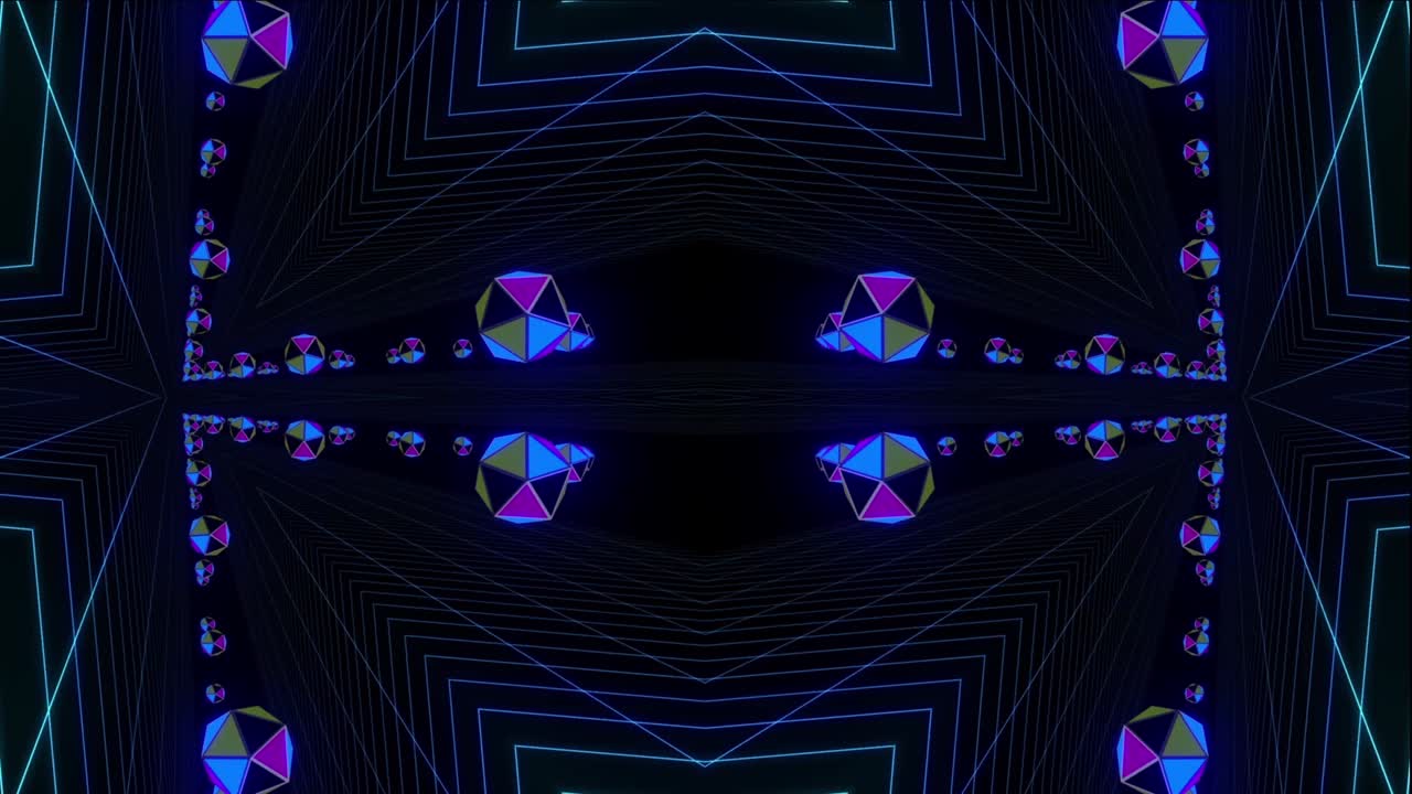 Neon Geometric Tunnel Visuals