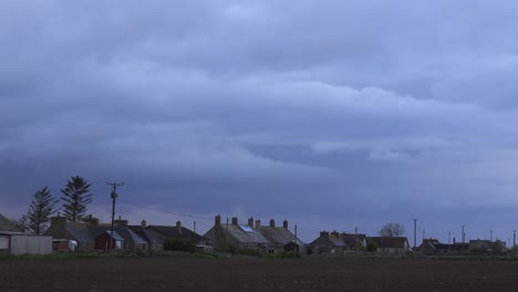 dark clouds form during an impending storm in northern scotland