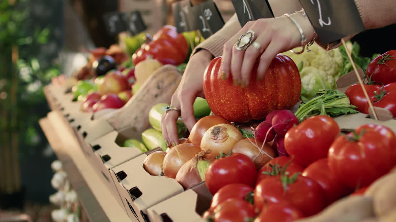 시장에서 신선한 제품