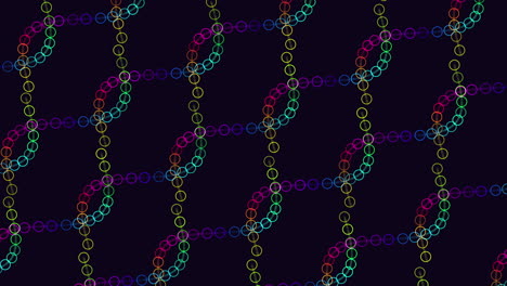 neon colorful futuristic rings and waves pattern on dark space