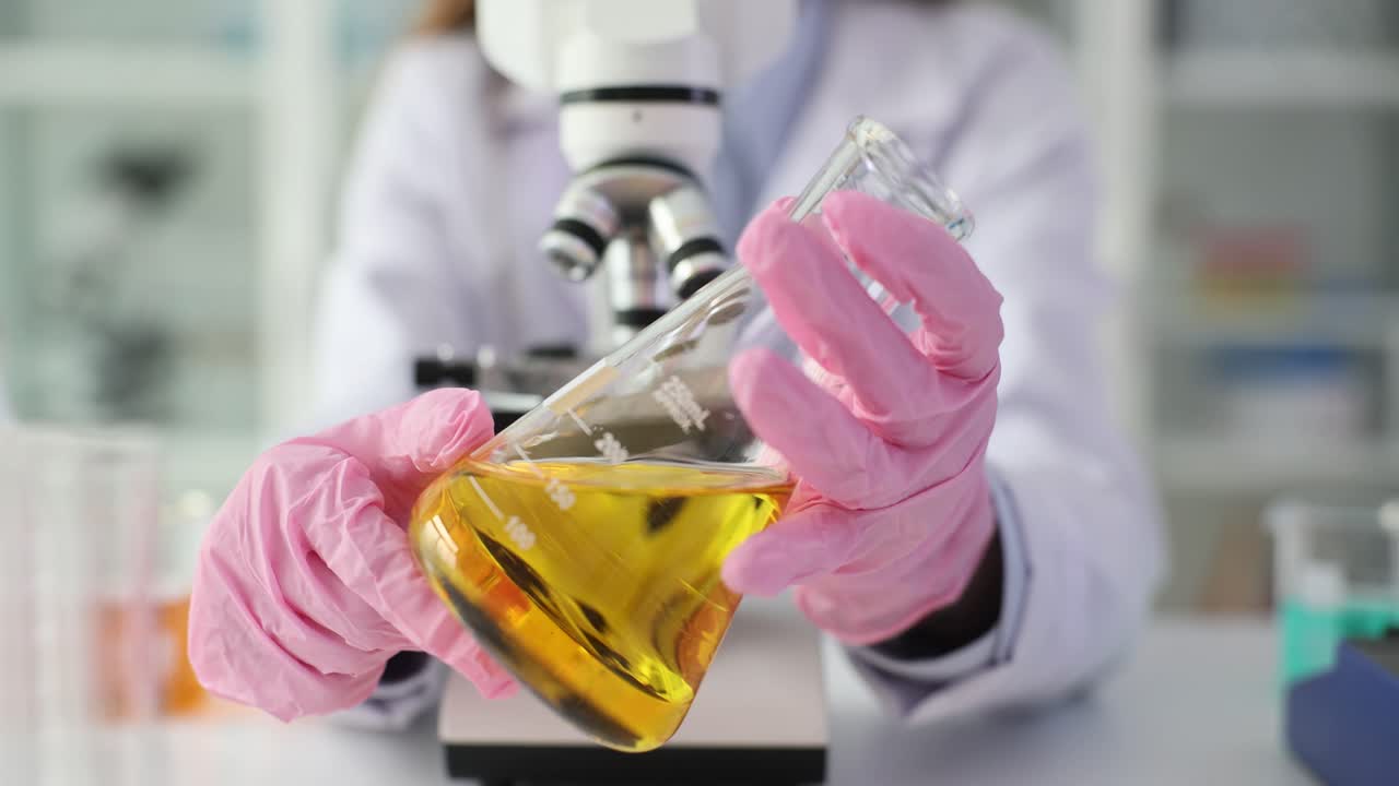 Scientist conducting experiments in the lab