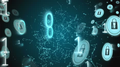 vídeo animado de iconos de seguridad en internet