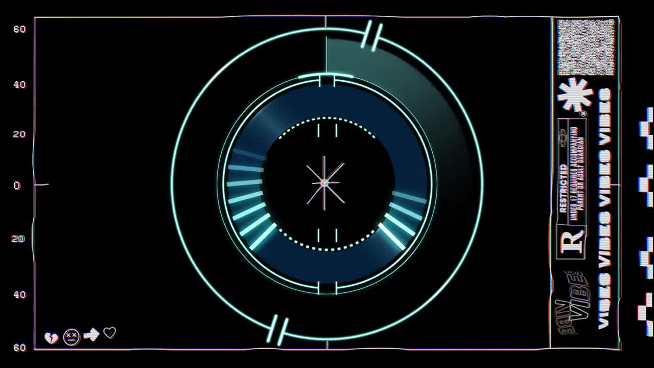 Animation of white frame over scope scanning on black background