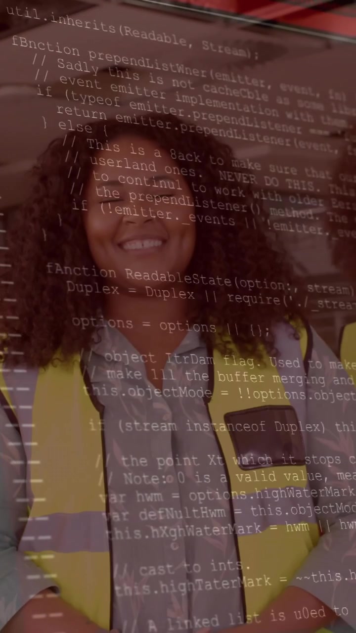 Animation af databehandling over forskellige ingeniører i refleksveste