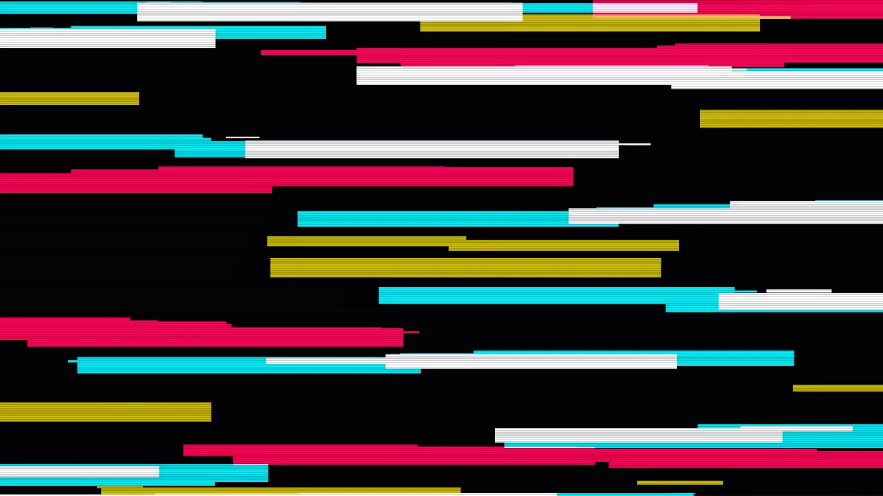 Efecto Glitch Digital con Líneas Horizontales Coloridas en Movimiento