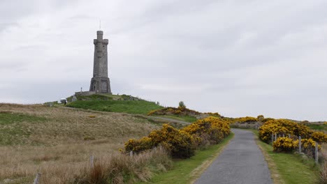 shot of the war memorial monument in stornoway on the isle of lewis, part of the outer hebrides of scotland