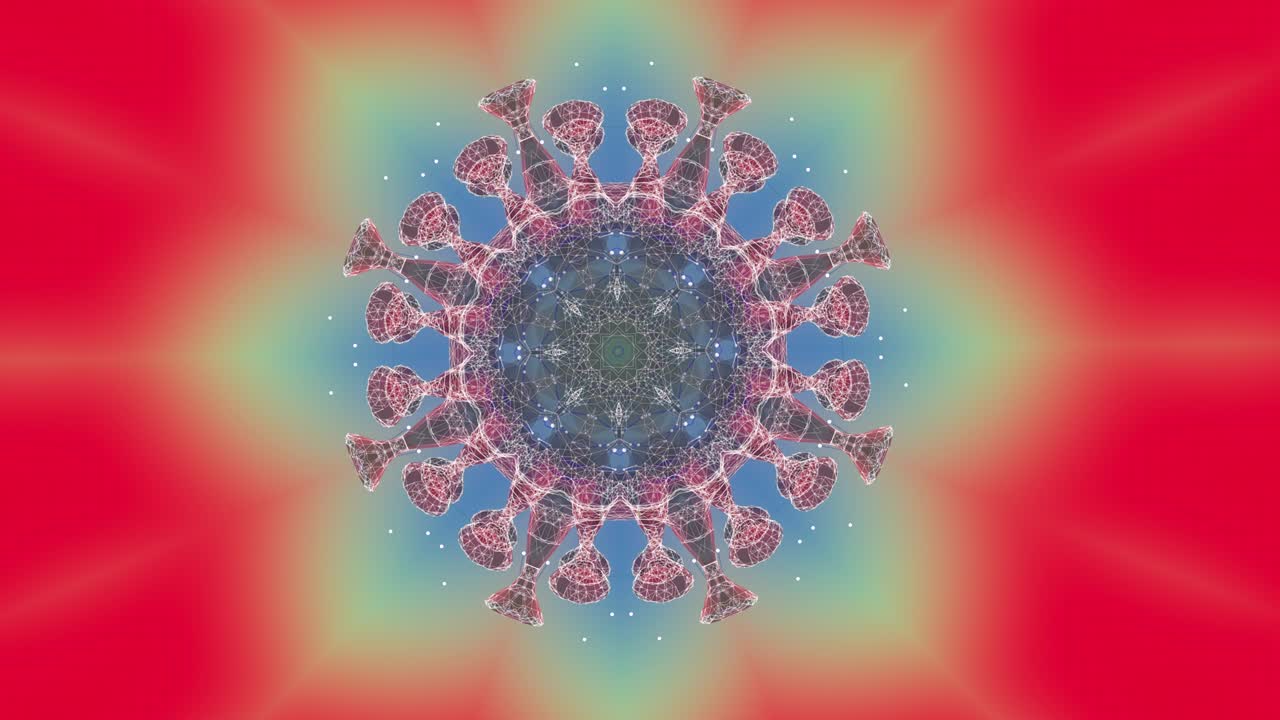 increíble patrón de celosía moviéndose sobre un fondo colorido de pinturas o líquido que fluye suavemente y se mezcla de una manera mágica.