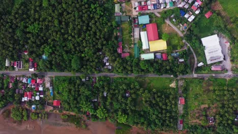 coastal village with lush forest woods at saint bernard municipality in the province of southern leyte, philippines