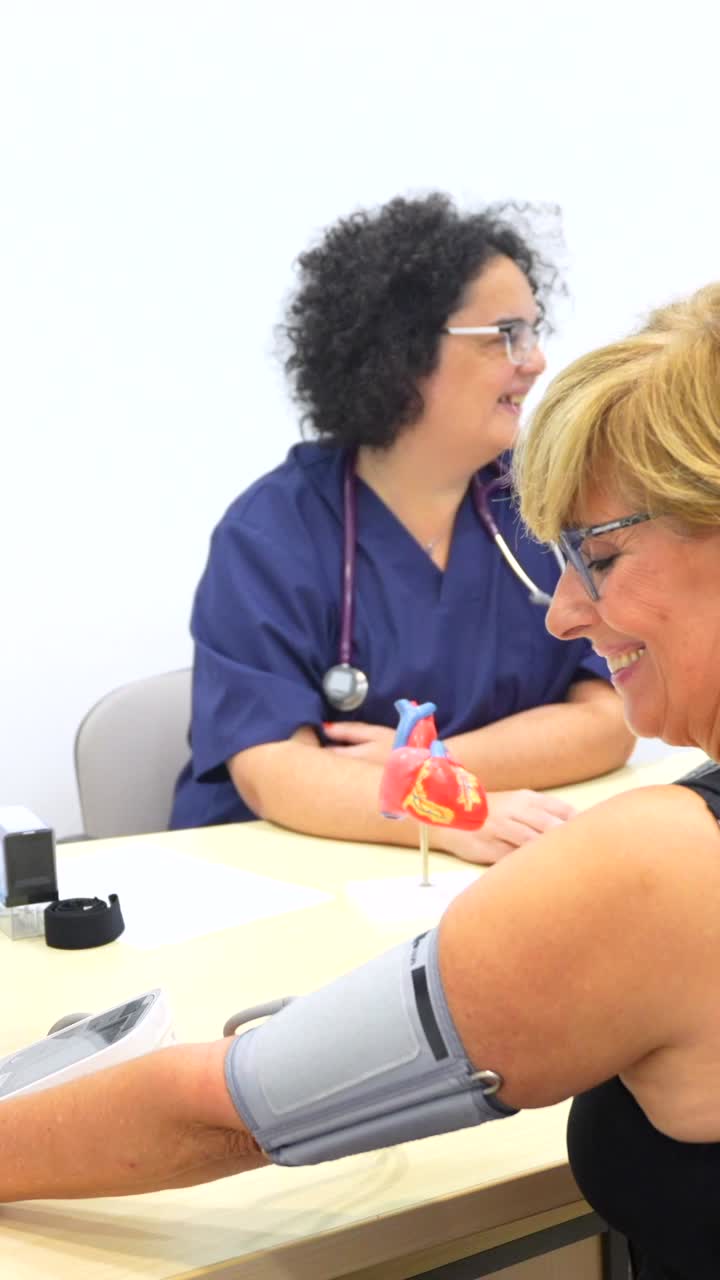 Blood pressure checkup at the doctor's office