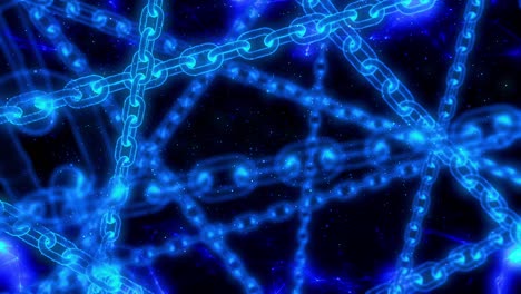 animación de bucle de tecnología de enlace de cadena de bloques de hologramas