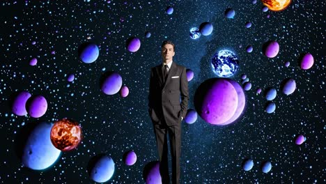 hombre de negocios en el espacio