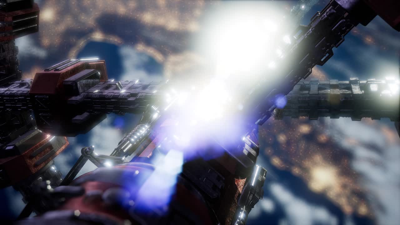 estación espacial internacional en el espacio exterior sobre el planeta tierra