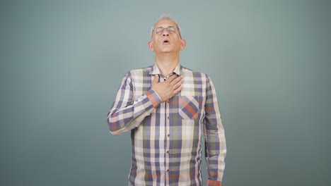 man with shortness of breath.