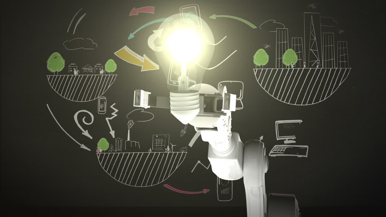 조명 된 전구를 제시 하는 로 ⁇  손