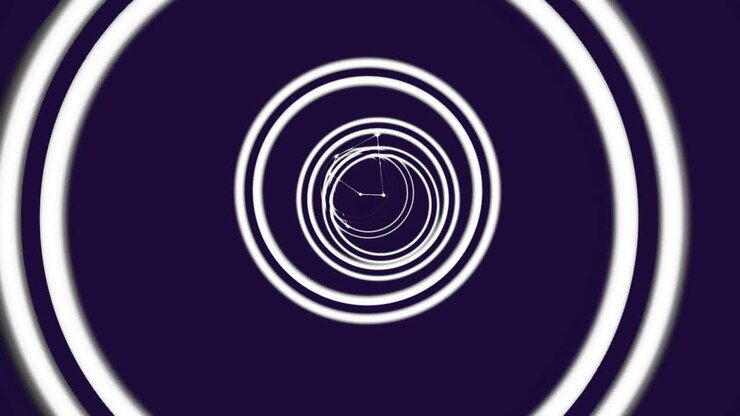 Animation of white circles and network of connections on black background
