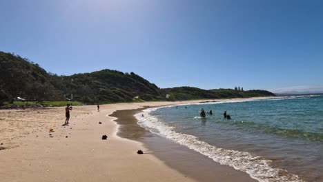 people enjoying a sunny day at the beach