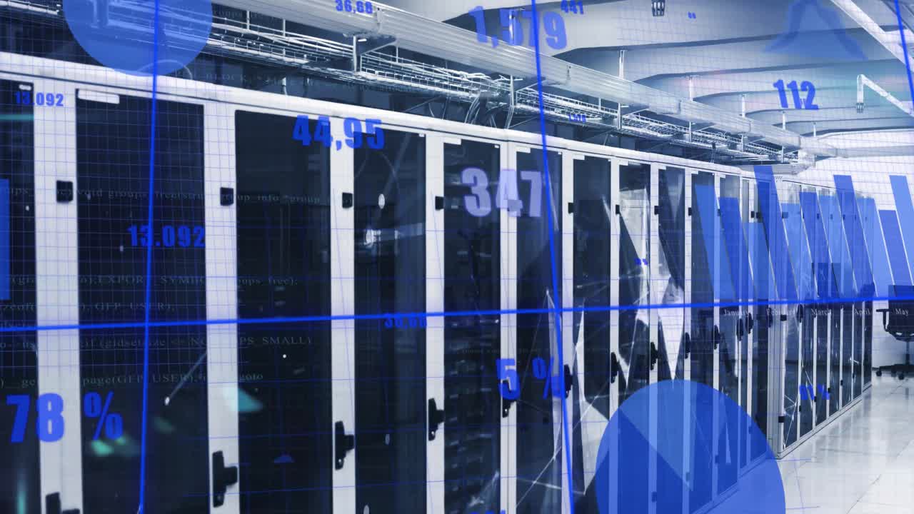 On start server cabinets showing grid lines sweeping doors tracking percentages showing analytics