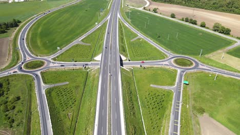 highway traffic from the sky with drone