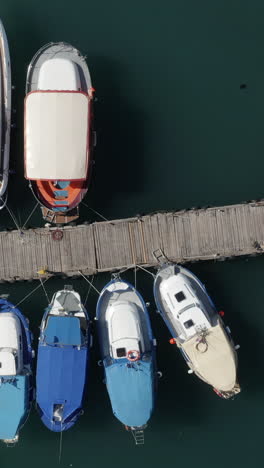 aerial view of boats docked at a marina