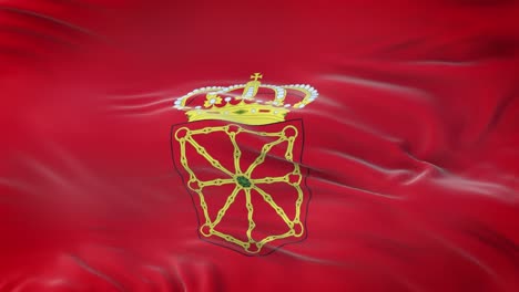 navarre (autonomous community in spain) flag waving in the wind with highly detailed fabric texture. seamless loop