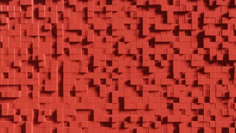 red cubes in abstract animated background. modern 3d seamless loop animation. endless movement construction with realistic elements