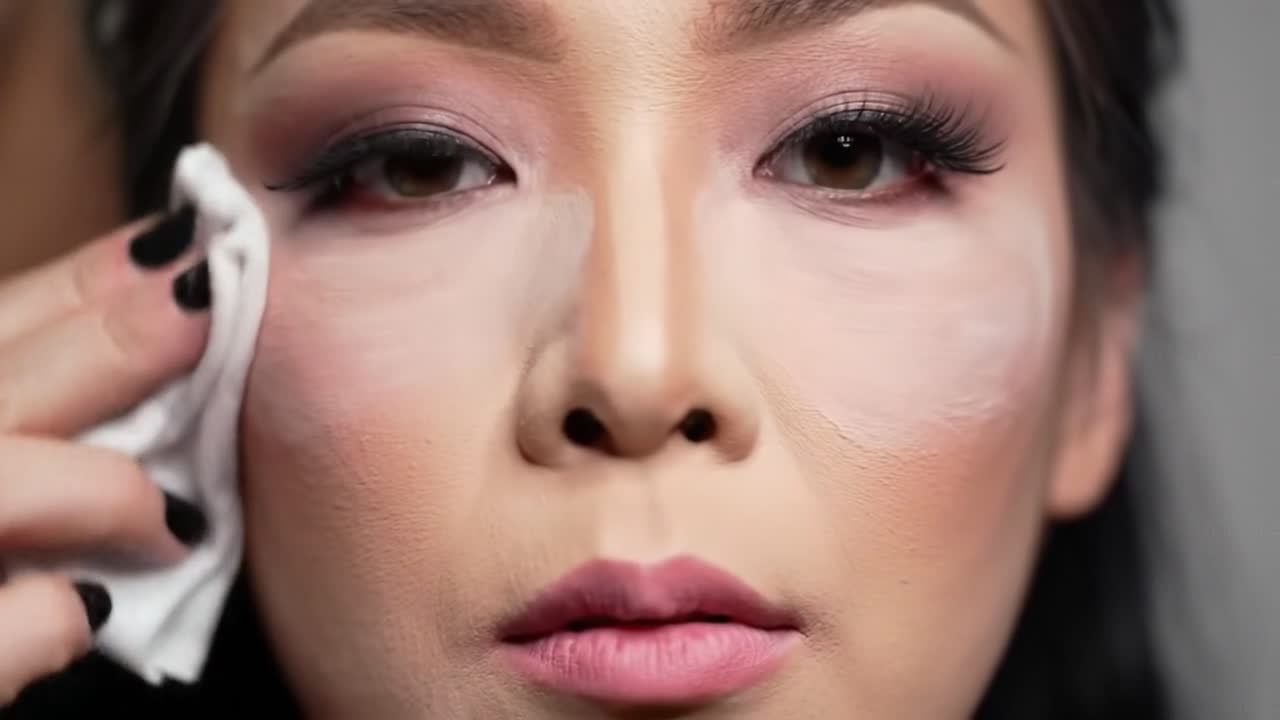 Learn effective makeup application methods as a beauty expert demonstrates contouring techniques and blending essentials. Discover tips for achieving flawless skin.