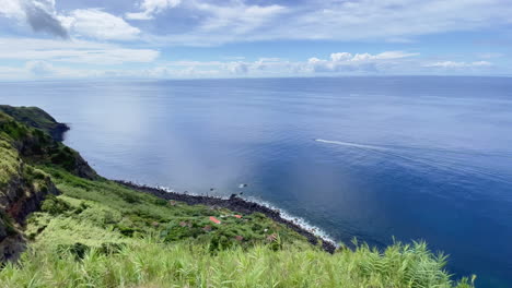 Coastline-with-Overgrown-Cliffs-and-Oceanscape-View-in-the-Azores