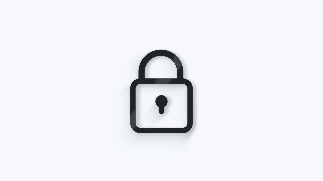 icono de cerradura 3d aislado en fondo blanco. signo de cerrado. seguridad, seguridad, protección, concepto de privacidad. 4k