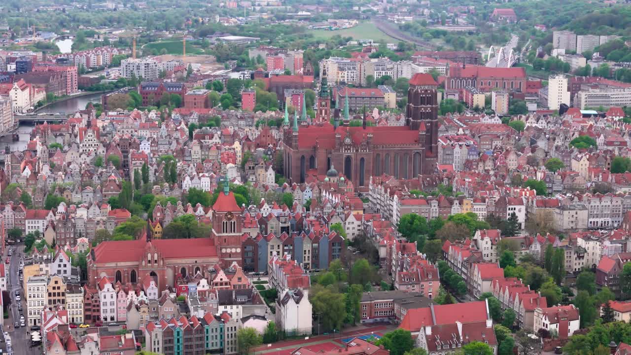 Saint John’s Church and St. Mary's Church in Gdansk, Poland