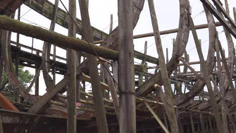 wooden hull under construction