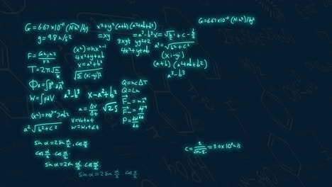 animation of mathematical equations on black background