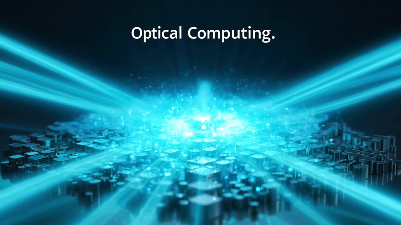 Optical Computing Concept with Blue Light Beams and Energy Burst