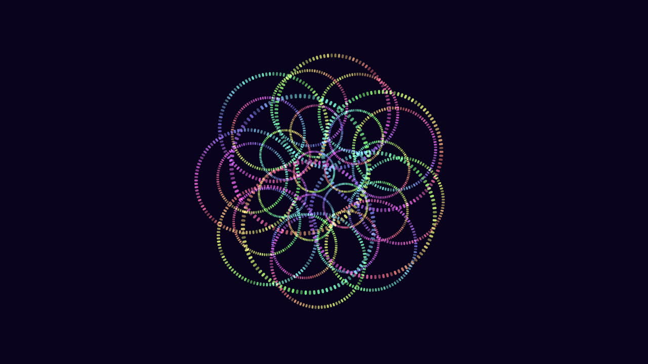 esfera geométrica abstracta del arco iris en el espacio oscuro