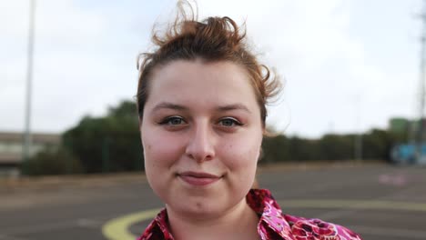 young woman looking on camera