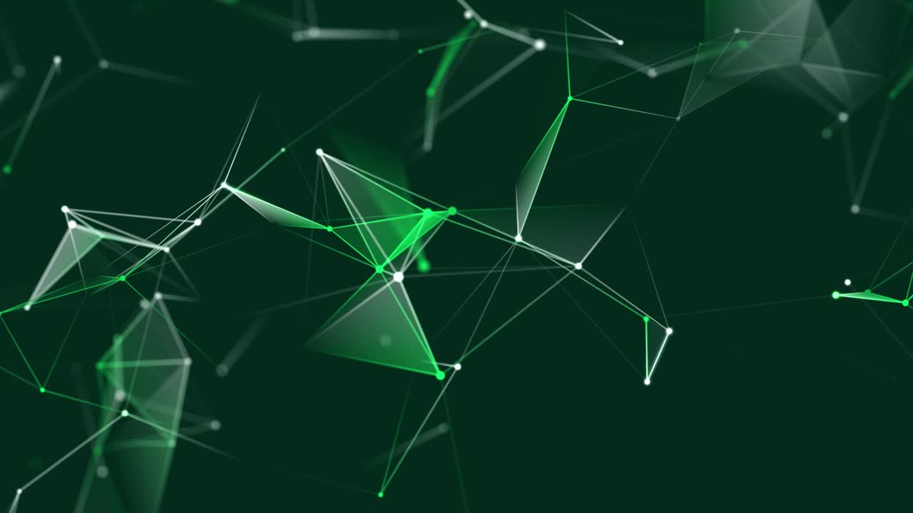 Abstract digital connection moving dots and lines. Technology background. Network connection structure. Plexus effect. 3d Seamless loop. 4K