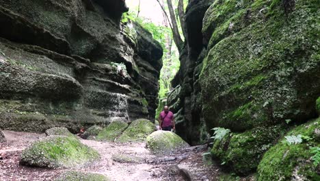 an amazing shot of surreal cliff view at nelson ledges in ohio