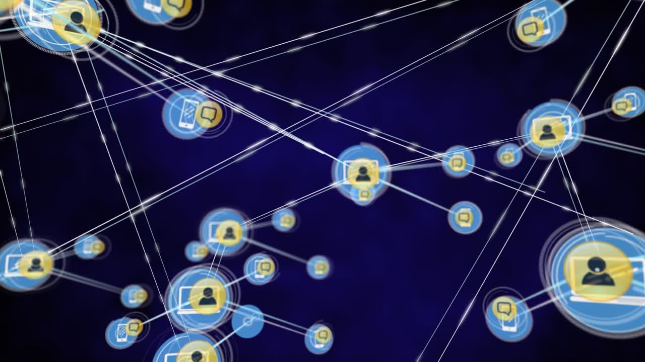 Animation of network of connections with icons