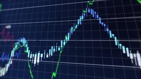 animation of multiple graphs with changing numbers and grid pattern over black background