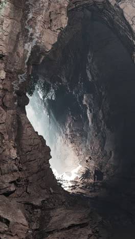 light at the end of a cave