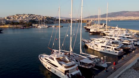 a clip showing footage of piraeus marina, in athens, greece