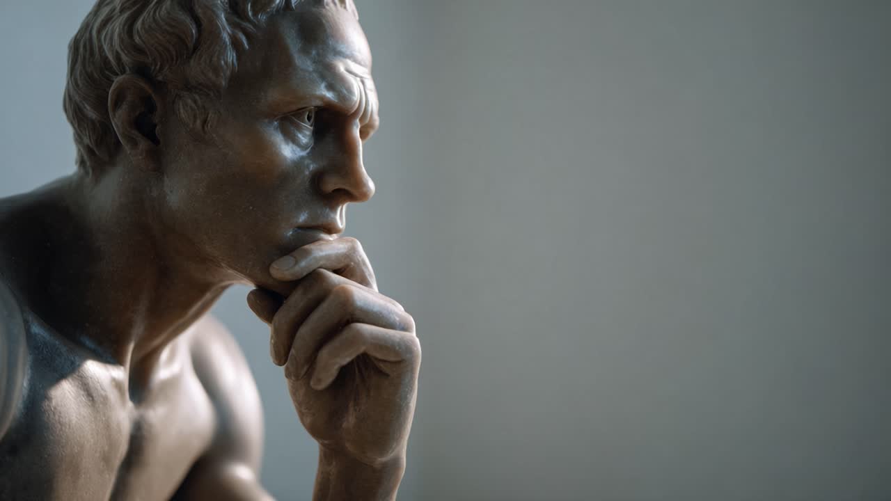 A Thoughtful Sculpture of a Pensive Man in Contemplation, Capturing the Essence of Human Reflection and Artistic Expression at Its Finest
