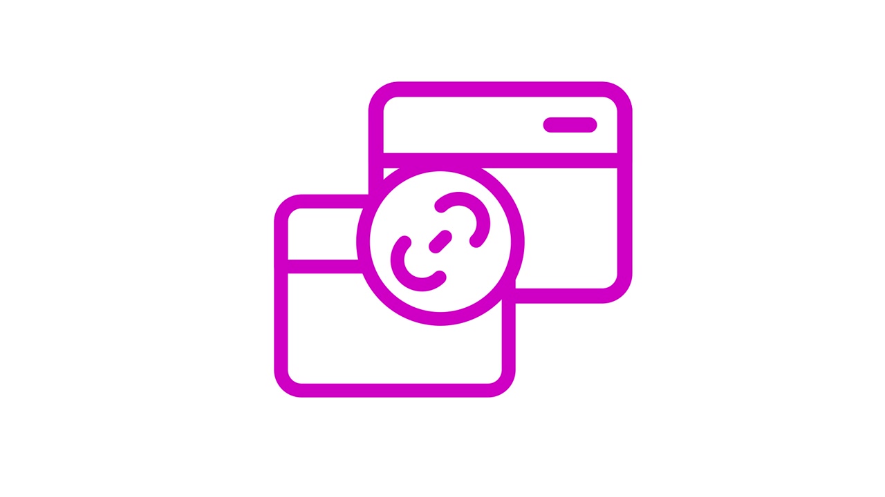 Animated Link Icon Connecting Two Digital Documents